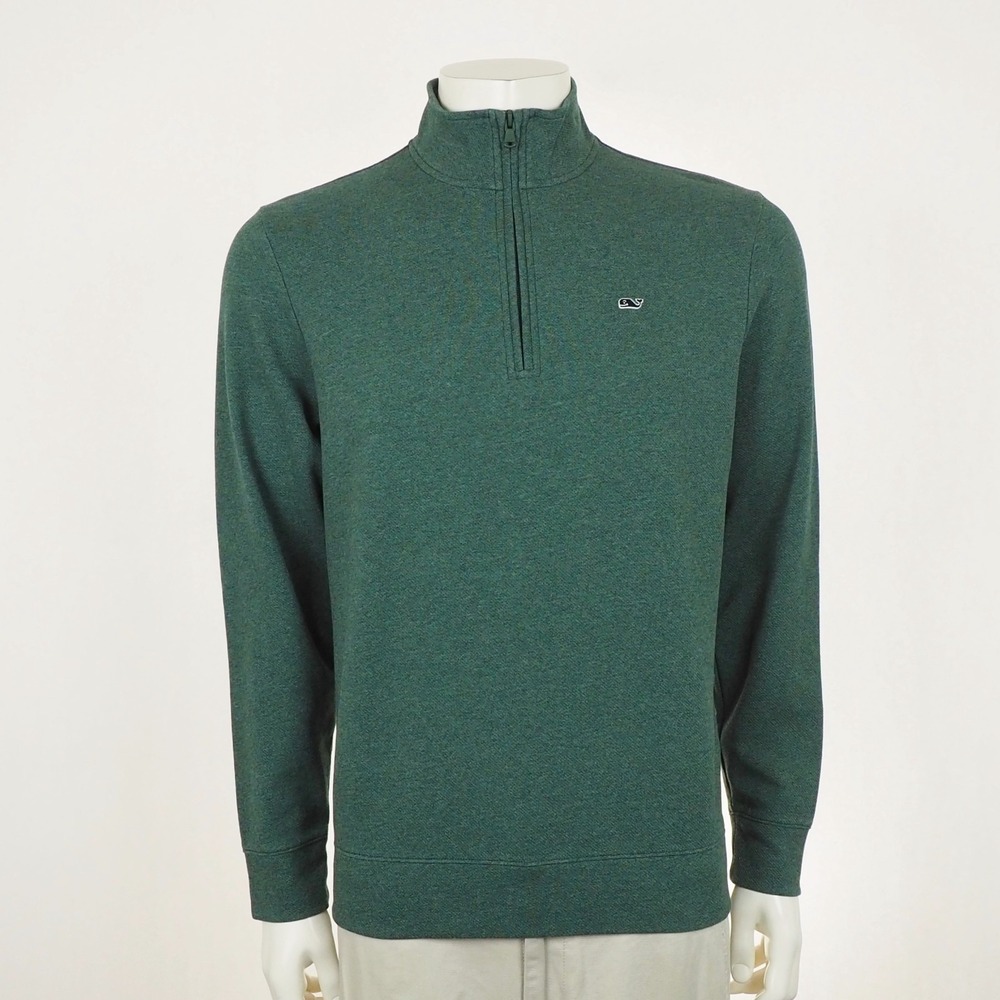 Vineyard Vines Saltwater Pullover Sweater Mens Medium Green Golf Performance